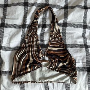 Animal Print Halter Crop Top